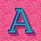 Lettre A originale sur fond graphique coloré